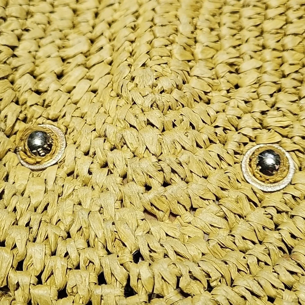 Michael Kors Medium Leather Trimmed Raffia Tote